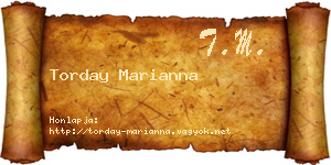 Torday Marianna névjegykártya